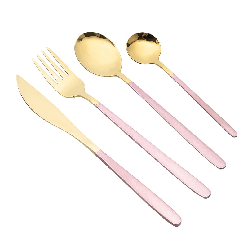 麦可可 304不锈钢刀叉套装家用西餐餐具四件套ins风网红牛排