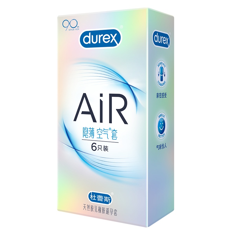 杜蕾斯(Durex) 避孕套 AiR隐薄空气套6只装 超薄款安全套套 男用成人情趣计生用品byt