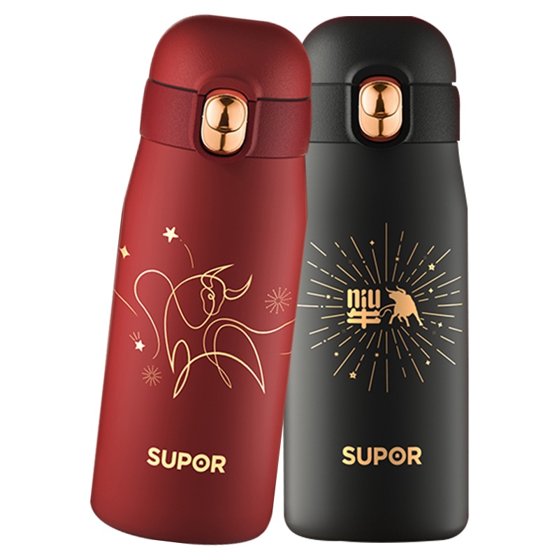 苏泊尔(SUPOR) 云朵轻量系列316L食品级不锈钢牛转乾坤保温杯简约便携KC38FR20