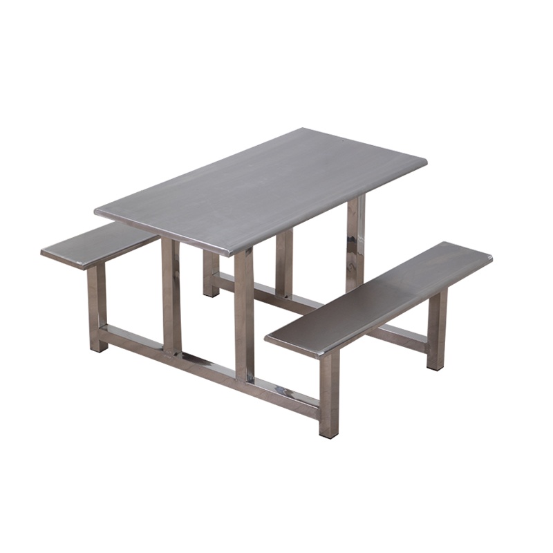 星岛餐桌学校学生员工地食堂餐桌椅组合小吃店快餐店不锈钢连体餐桌4人位