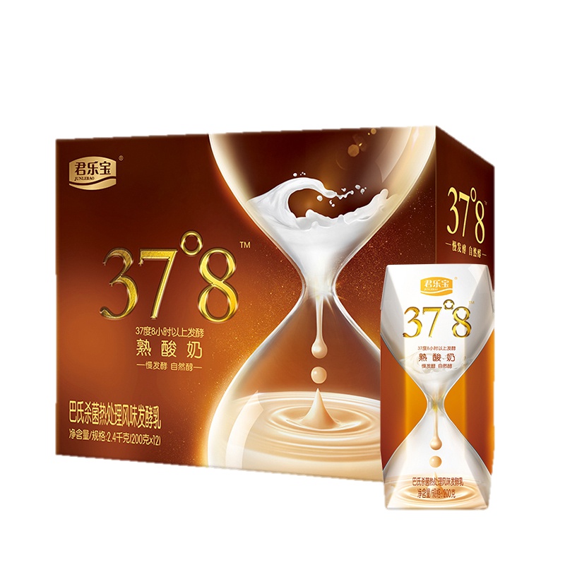君乐宝 (JUNLEBAO)37°8熟酸奶 原味酸奶 200g*12盒 礼盒装 熟酸奶(新老包装随机发货)