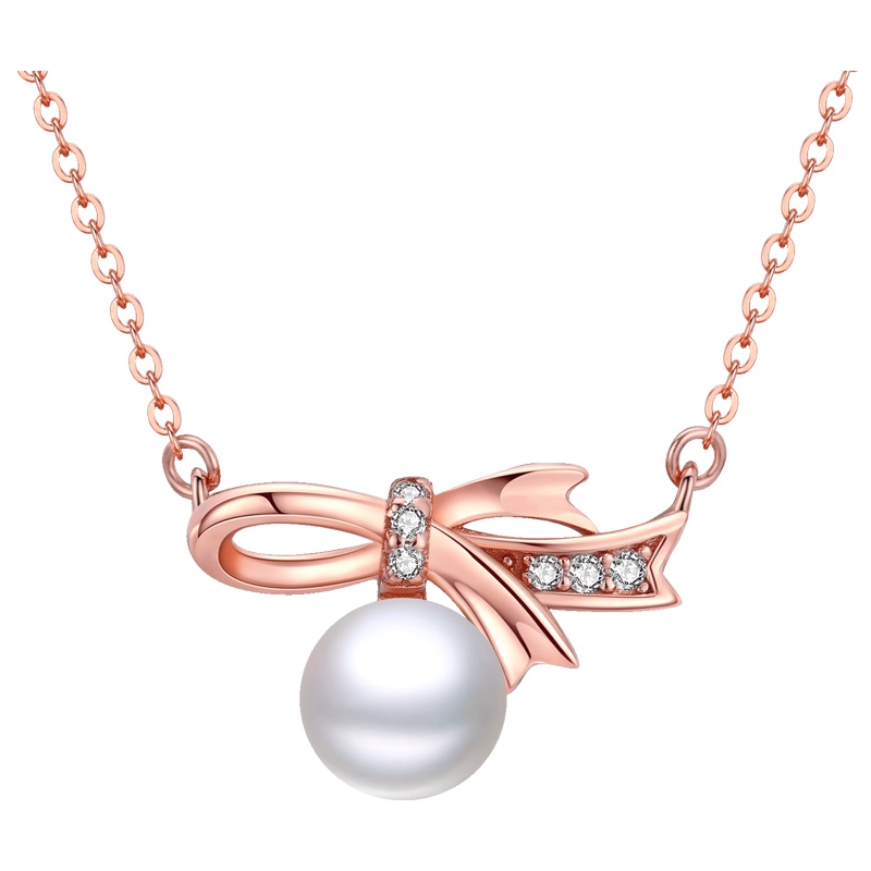 佰色传情纯银项链淡水珍珠吊坠女小众锁骨链森系网红简约气质