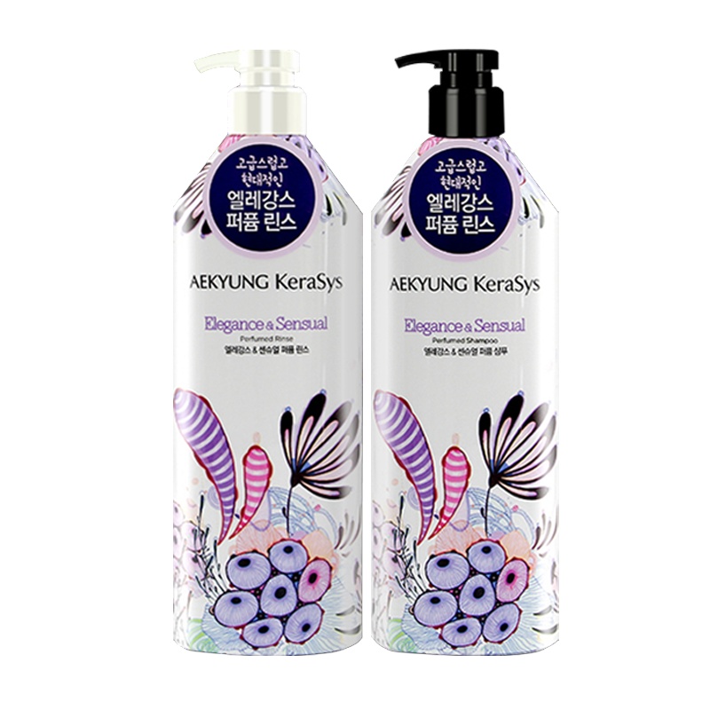 爱敬 科娜洗丝 韩国进口洗发护发套装 紫色香水系列(抚平毛糙 滋养柔顺) 600ml*2瓶