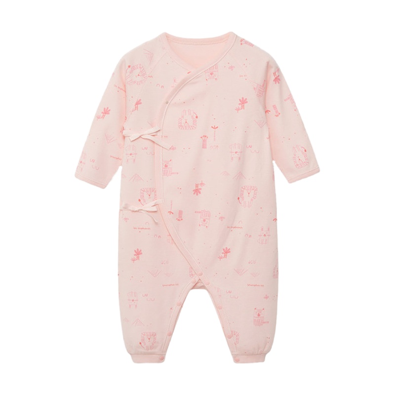 丽婴房婴儿纯棉贴身内衣新生儿哈衣2021年春季新款婴儿针织连体衣