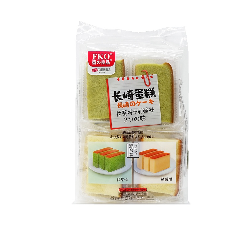 FKO番の良品长崎蛋糕(4片抹茶味+4片乳酸味)260g
