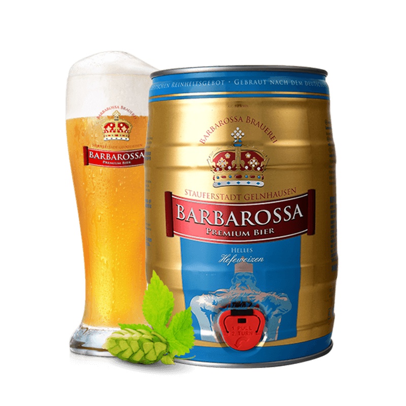 德国进口 凯尔特人(Barbarossa)小麦啤酒5L桶 大桶装
