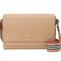 预订 BURBERRY 博柏利 Note 口盖包中号 单肩包 斜挎包 字母印字标粒面皮8017462金扣