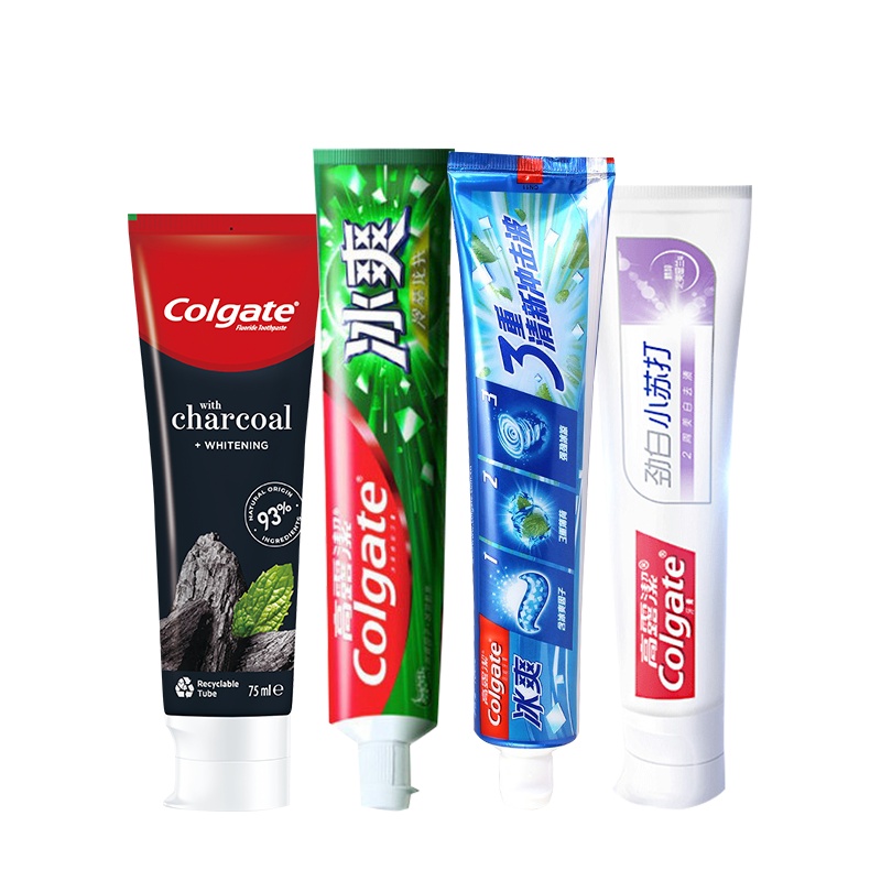 高露洁家庭组合装(竹炭亮白+劲白小苏打120g+龙井120g+冰霜120g)