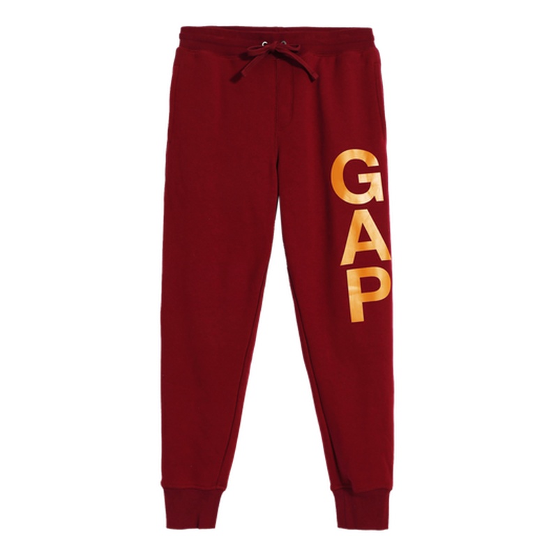 Gap男装LOGO运动裤抓绒保暖卫裤625052秋冬新款男士加厚束脚裤子