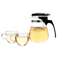 常生源 整套玻璃茶具 耐热防爆功夫茶具 玻璃茶壶 玻璃杯 一壶两杯 玲珑胖套组