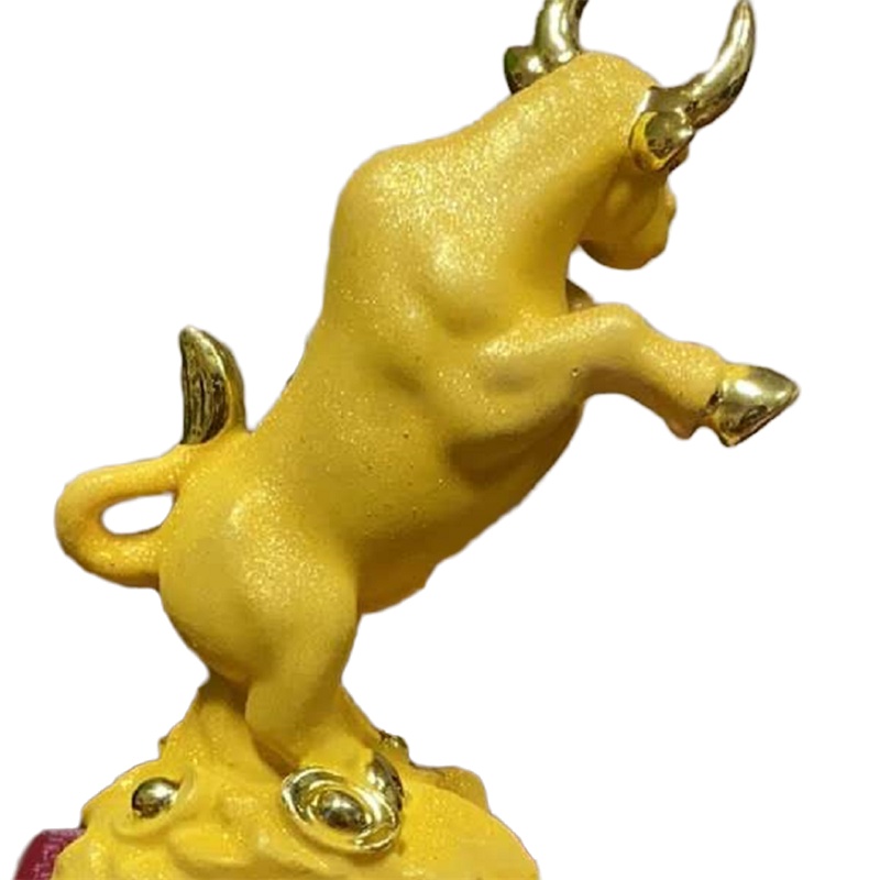 绒沙金牛礼品摆件