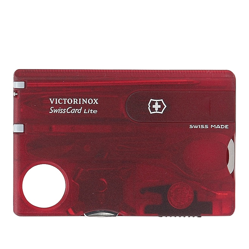 维氏瑞士军刀 原装正品 瑞士卡 透明红 0.7300.T 便携瑞士军刀卡