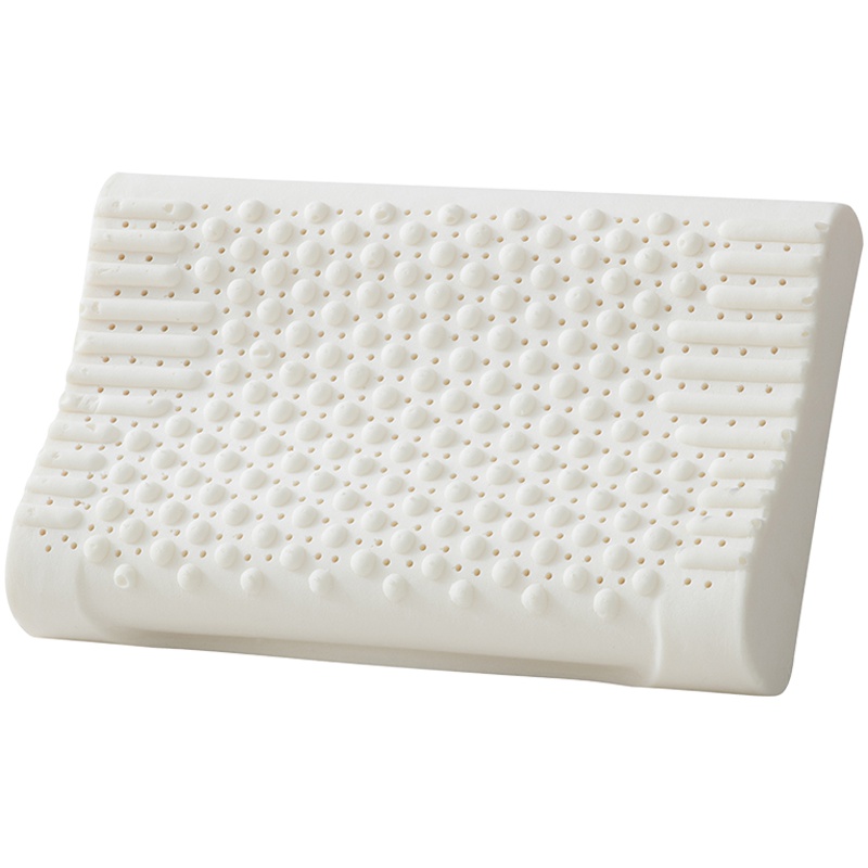 SNOMN 丝洛曼泰国乳胶枕天然护颈枕保健颈椎枕曲线平面枕单双人枕头成人枕芯 按摩乳胶枕芯 波浪枕50*30*9/7cm