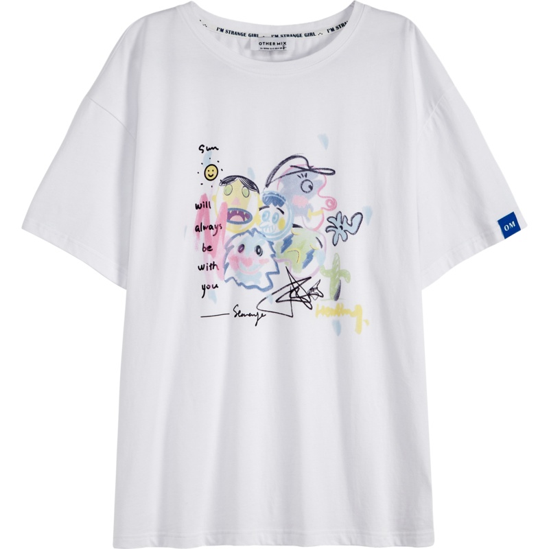 OtherMix小崽汁の世界T恤2021年夏新款【原创】韩版宽松女上衣潮