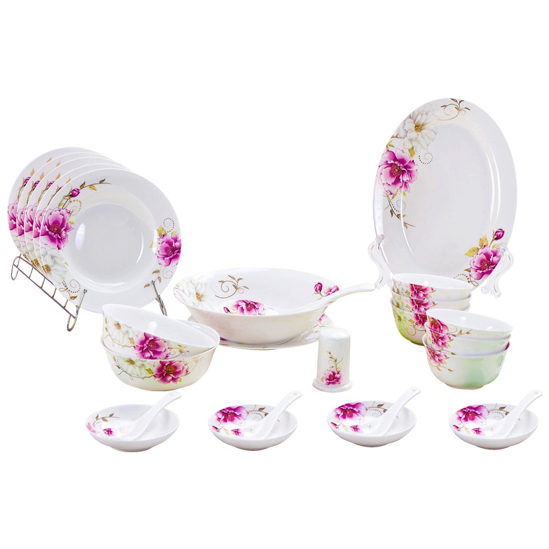 斯凯绨(Sky Top) 餐具套装碗盘碟碗筷陶瓷骨瓷 36头花之裳