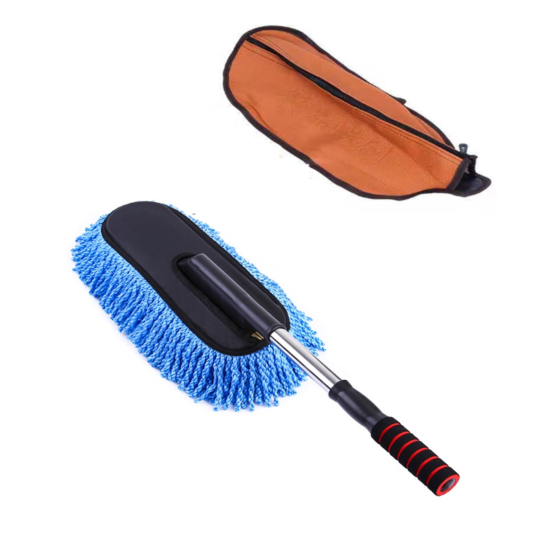 颜色随机桶+加强杆+塑料篮+塑料盘+1洗车头 全能多功能车用除尘掸洗车刷子蜡刷擦车拖把汽车掸子车用蜡拖洗车清洁用品)