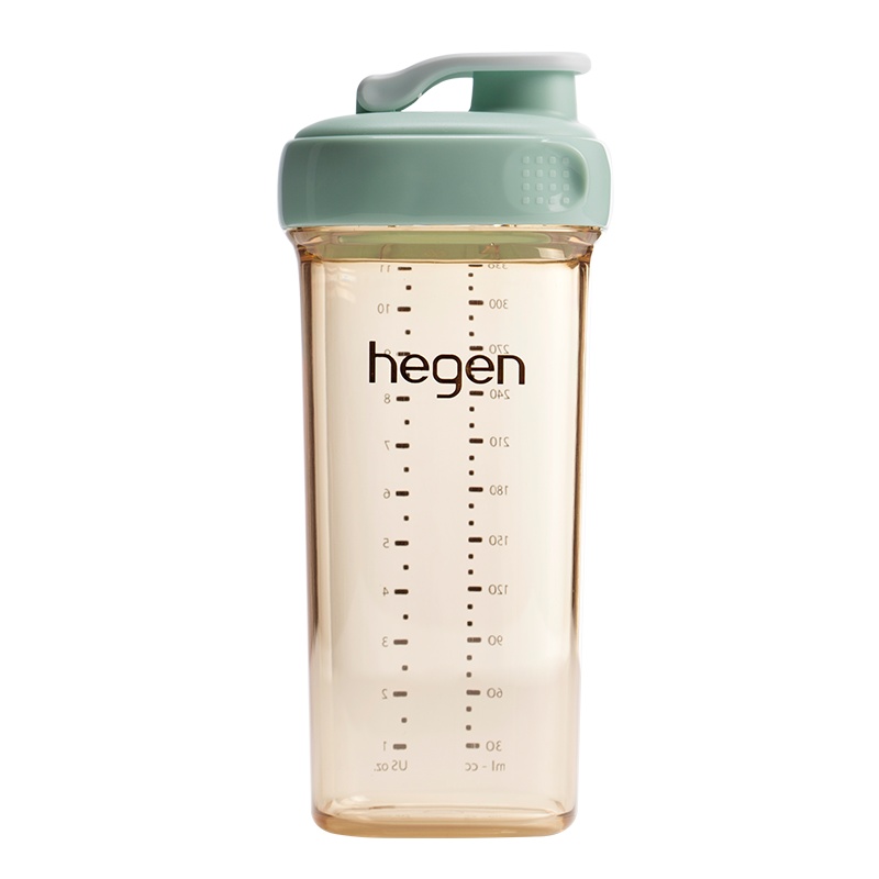 Hegen水杯新加坡原装进口宽口径PPSU亲子喝水杯奶瓶330ml绿色