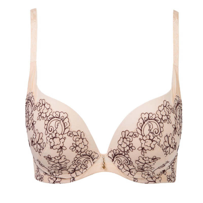 古今舒适透气深V性感刺绣小胸聚拢侧收上托美背文胸内衣女 0G937