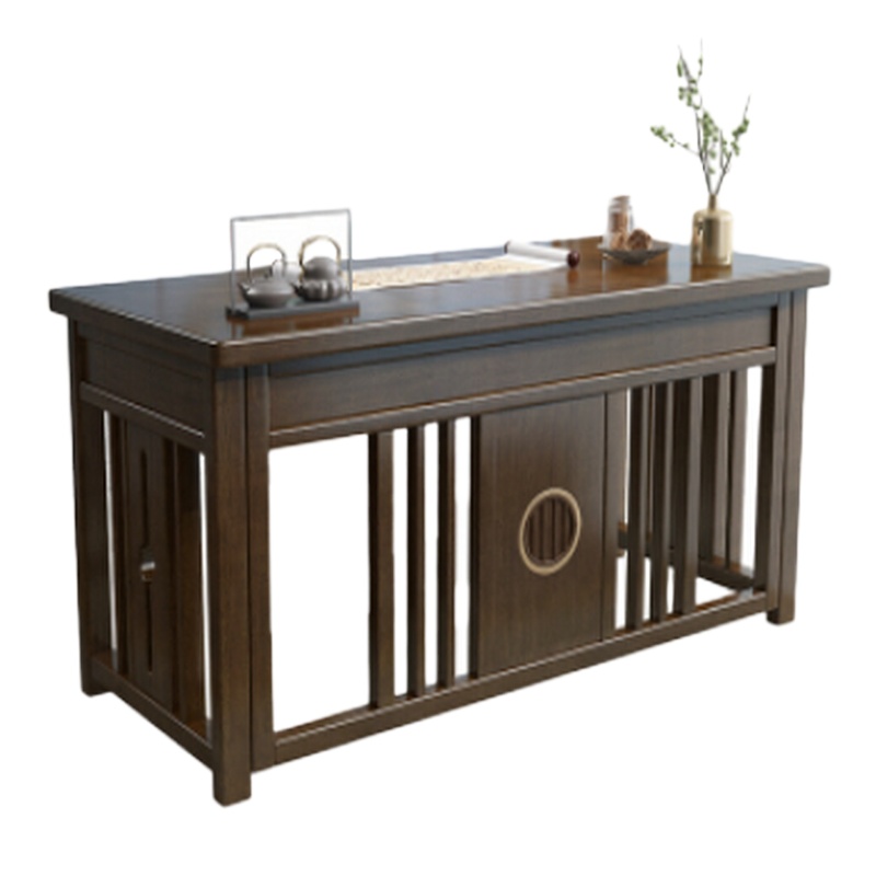 顶鸿DH-HY0402新中式实木书桌办公桌全实木写字台 紫壇色 书桌+书椅 160cm*75cm*75cm