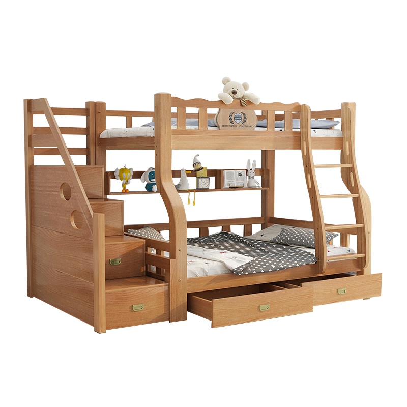 都市名门 现代简约简易床全实木儿童床子母床上下床双层床高低床松木质成人床大人床成年床多功能母子床上下铺木床双人床宿舍床