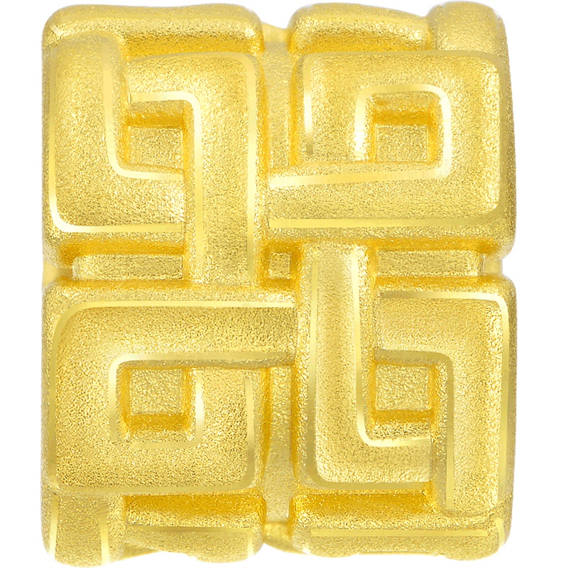 周生生(CHOW SANG SANG)金足金Charme串珠系列方胜纹转运珠 定价