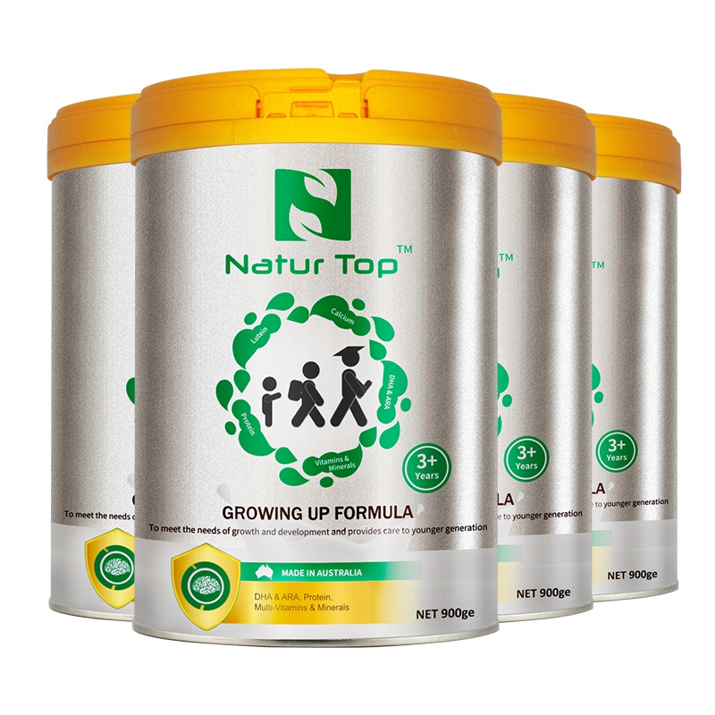 澳洲原装进口 诺崔特(Natur Top)儿童及青少年学生成长高钙奶粉 含DHA/叶黄素/无蔗糖(牛奶粉)900g*4罐