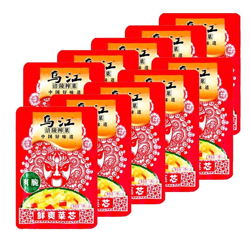 乌江榨菜 鲜爽菜芯70g*10袋 调味品调味料 榨菜酱菜下饭小菜 新老规格交替发货