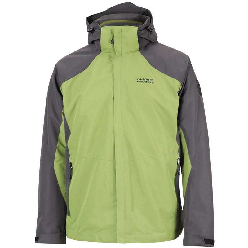 李宁男运动冲锋衣三合一风衣外套