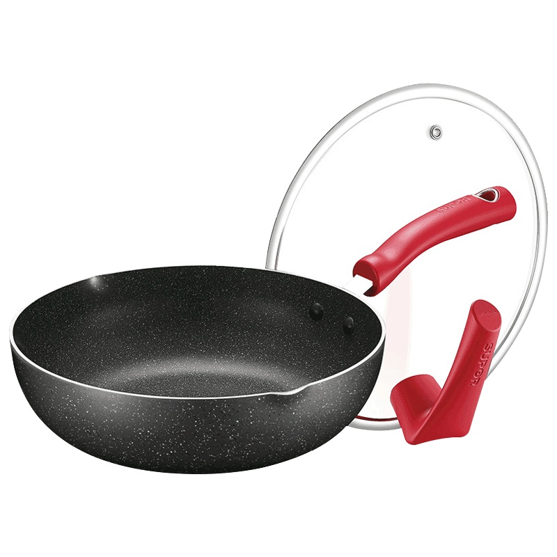 苏泊尔(SUPOR)星星石麦饭石色健康不粘煎炒锅煎盘牛排锅炒菜锅电磁炉燃气灶通用锅具EJ28WP01(有导流口)