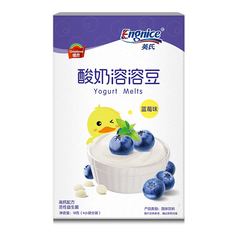 英氏酸奶溶溶豆 蓝莓味18g 溶豆 奶豆宝宝零食