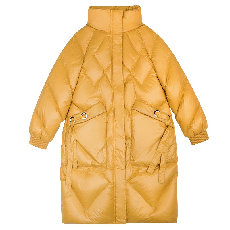 帝紫规加厚中长款羽绒服秋冬新款女装白鸭绒时尚高领保暖外套