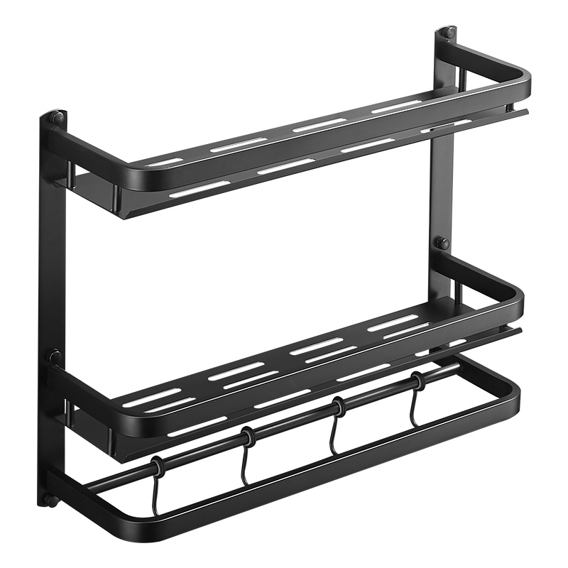 可高(KGao)卫生间置物架304不锈钢免打孔浴室二层收纳架厕所毛巾架用品大全