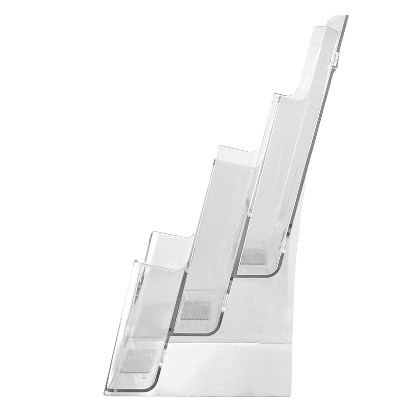 得力 9318 三层A4 亚克力桌面资料展示架 挂墙宣传单杂志架