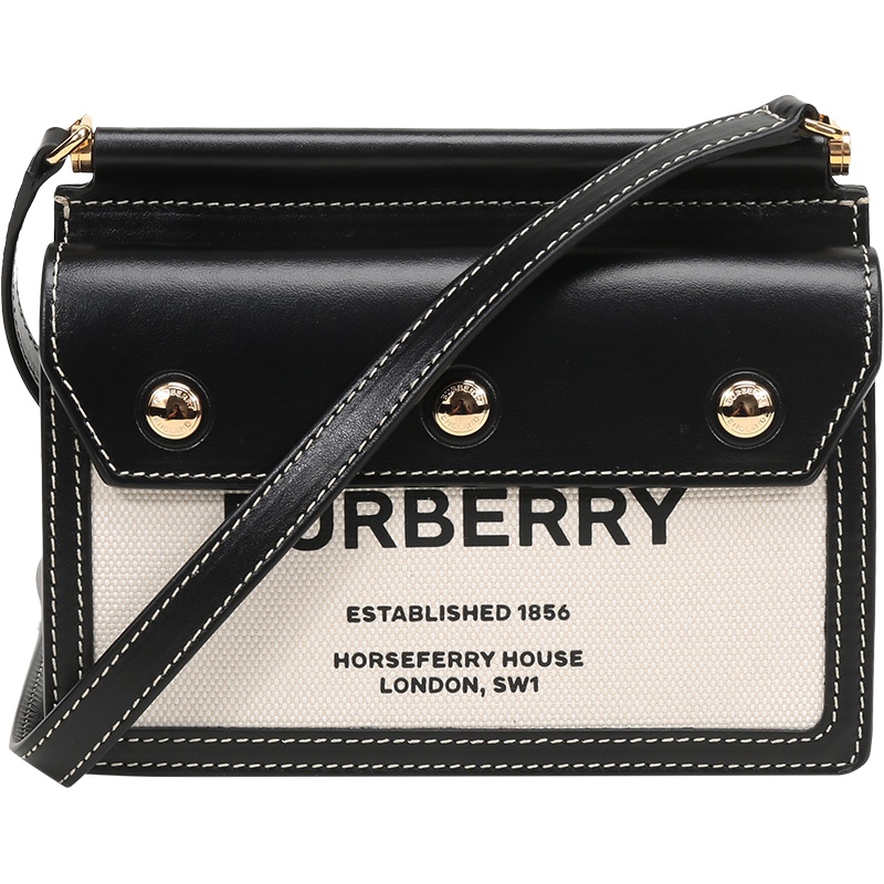 BURBERRY 博柏利 女款 织物配皮Title单肩斜挎包泰尔勒手袋迷你款 80319011