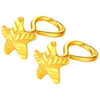 翠绿 黄金耳饰 足金999女款小海星耳钉 金重约1.1-1.2g A01000050691