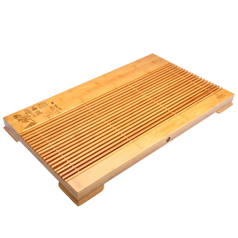 唐宏坊 楠竹茶盘托盘 茶杯盘 茶具盘实木 盛水茶盘 功夫茶具盘 干泡茶台茶海 排水式茶盘