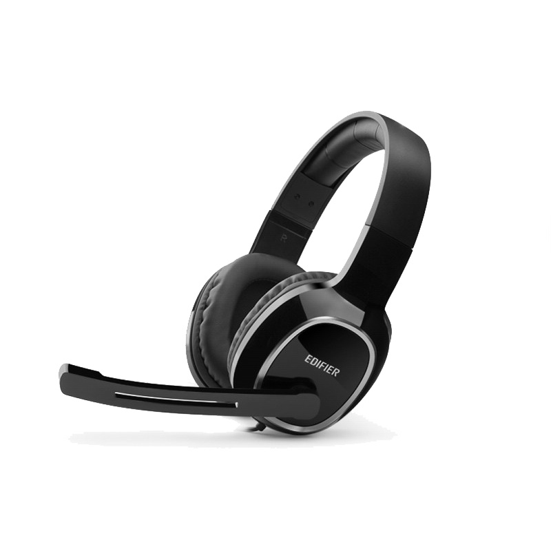 Edifier/漫步者 K815手机台式电脑头戴式吃鸡游戏3.5mm插孔有线耳机耳麦带话筒 黑色