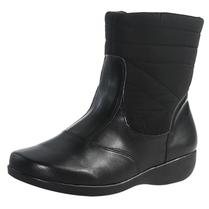 Mileno/米莲诺拼接牛皮平底女中靴舒适妈妈鞋保暖雪地靴M154521