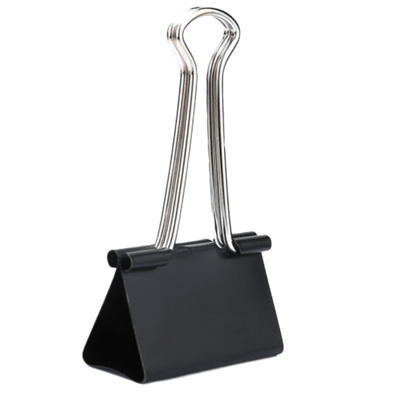 得力(deli) 24只41mm黑色长尾票夹 金属票据夹燕尾夹铁夹子 8562