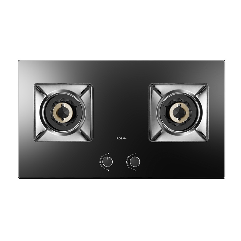 老板(ROBAM)5.2kW嵌入式燃气灶双眼灶 煤气灶单灶具燃气灶 煤气炉钢化玻璃灶台炉具炉灶熄火保护57B0X可调底座