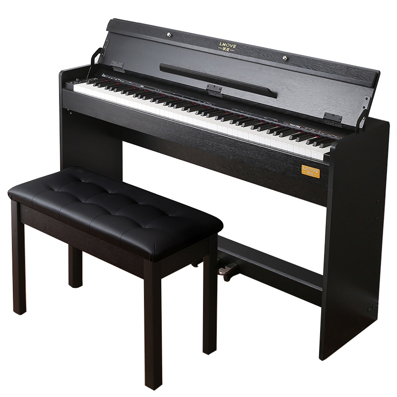 朗动(LMOVE)智能电钢琴MS-788P木纹黑 电子数码钢琴88键配重键盘 专业级+原装琴架+三踏板