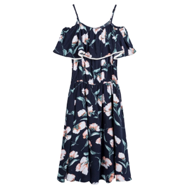 【专柜同款】 7.Modifier夏新款韩版修身露肩荷叶边A字连衣裙