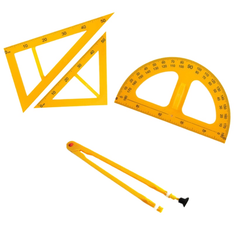 得力 教师用量角器+圆规套装SN