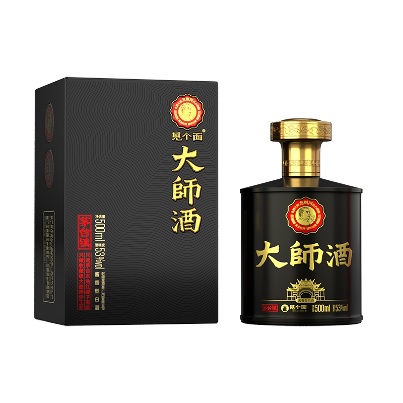 茅台镇酱香型白酒古法大曲坤沙工艺见个面龙则河大师酒500ml