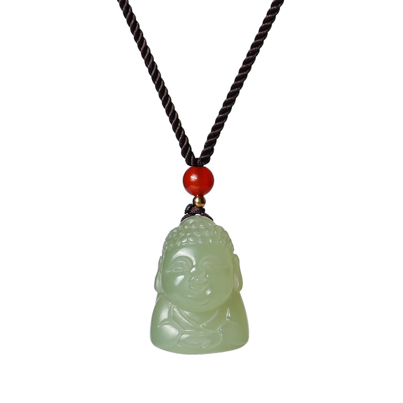 印象眸 和田玉萌佛吊坠 女款释迦摩尼玉石挂件 附送证书