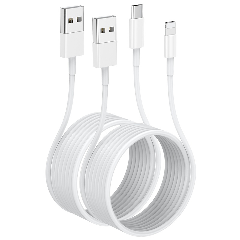 苏宁宜品[两条装]普通快充数据线安卓1米Type-C接口组合装数据线适用于华为小米魅族苹果系列