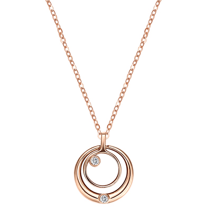 金一 18K金玫瑰金时尚贝壳女士K金项链套链 (定价)CEC021