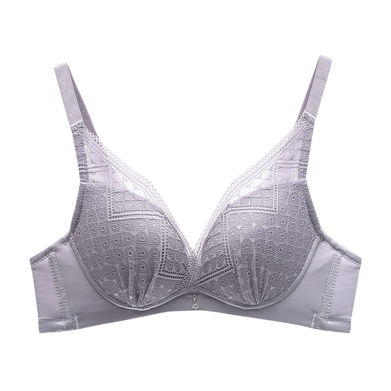 都市丽人内衣女有钢圈精美双色蕾丝舒适轻柔女士胸罩内衣聚拢文胸 中厚杯