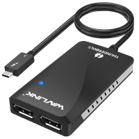 睿因(Wavlink)WS-UTA01D 雷电3转双DP转换器4K/5k分屏器高清扩屏thunderbolt3接口扩展坞