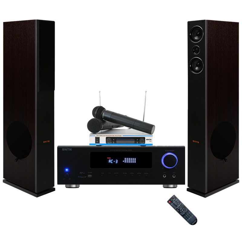 奔腾(BNTN)套装家庭影院ktv音响落地式 电视卡拉OK组合音响2.0声道 蓝牙838功放配时尚1号主音箱2只